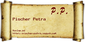 Pischer Petra névjegykártya